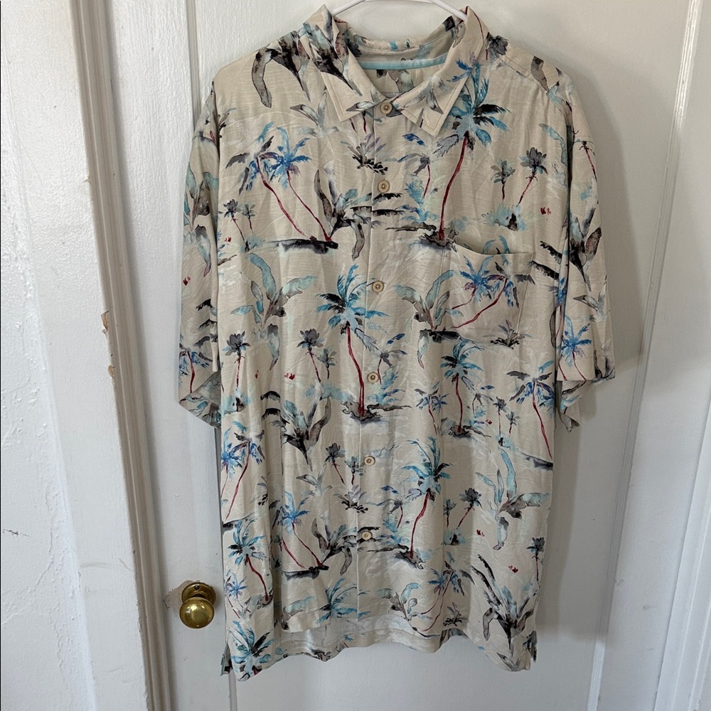 Tommy Bahama Beige Tropical Print Shirt